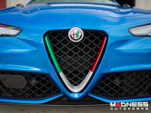 Alfa Romeo Giulia Front V Shield Grill Frame - Carbon Fiber - Italian Theme - QV Model - Feroce Carbon Alfa Romeo Giulia Front V Shield Grill Frame - Carbon Fiber - Italian Theme - QV Model - Feroce Carbon